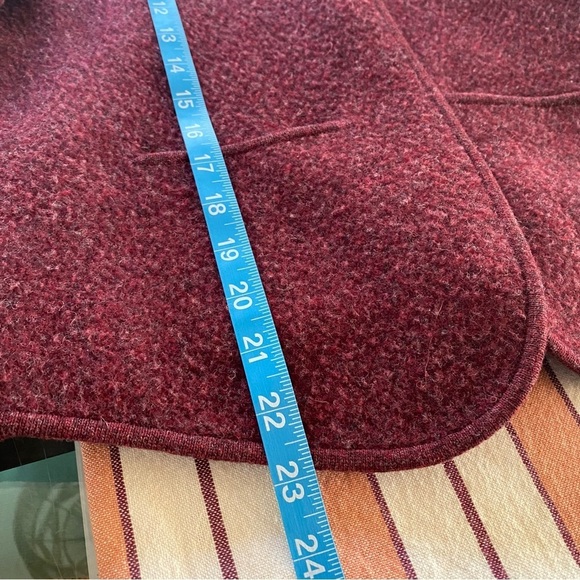 Eileen Fisher Burgundy Red Lambswool Blend Jacket Blazer - Picture 13 of 15